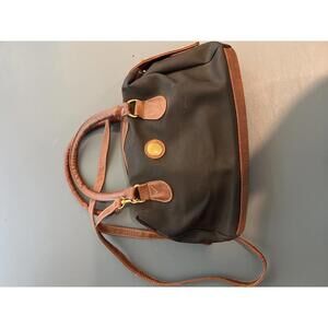 Stylish Carlino Creations Black Handbag with Brown Leather Accents (SR417)